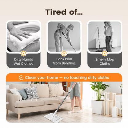 Disposable dust mop with 4 reusable covers 🧹✨