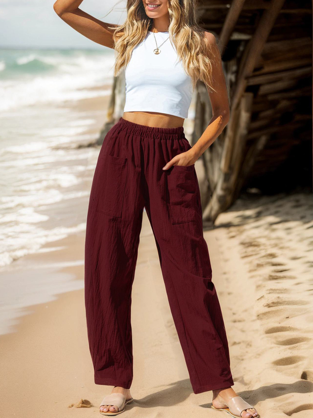 Women Plain Long Pants Casual Spring/Fall Trousers