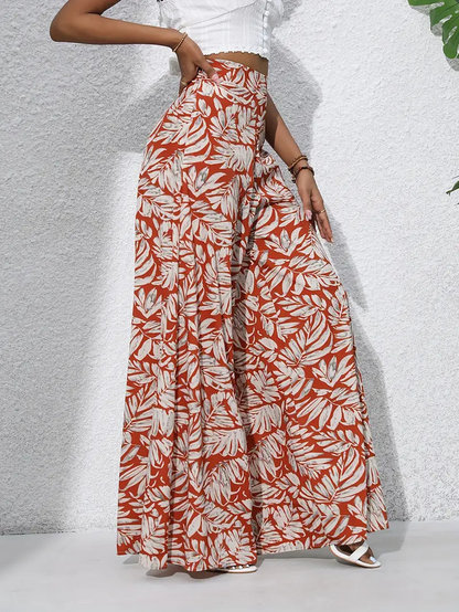 Women Leaf Long Pants Casual Spring/Fall Trousers